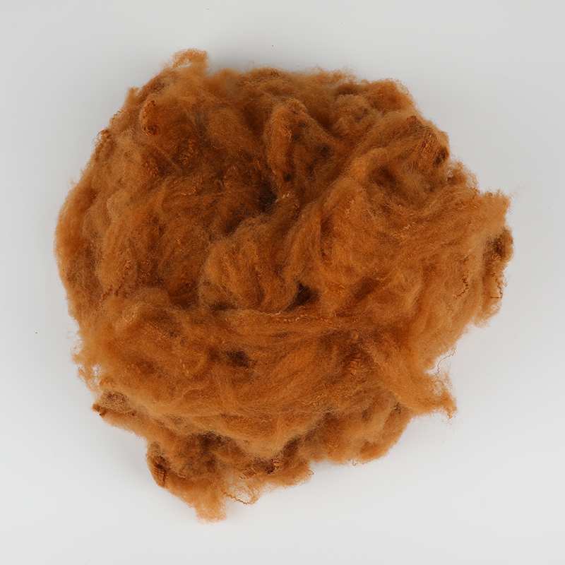 Mörk Camel Ull Spinning Polyester Stapel Fiber 3D×102mm
