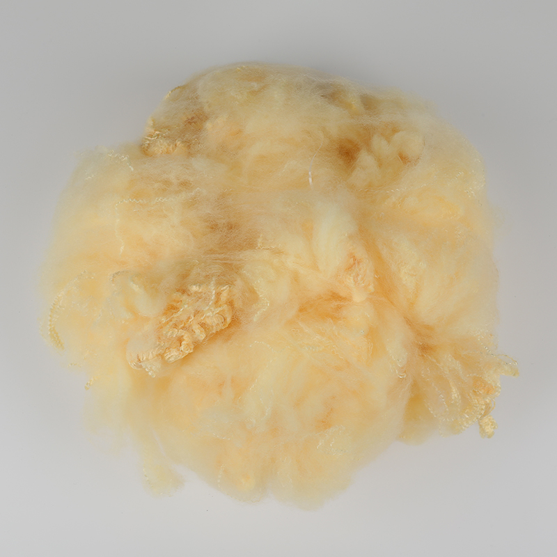 Ljus orange Ull Spinning Polyester Stapel Fiber 3D×64mm