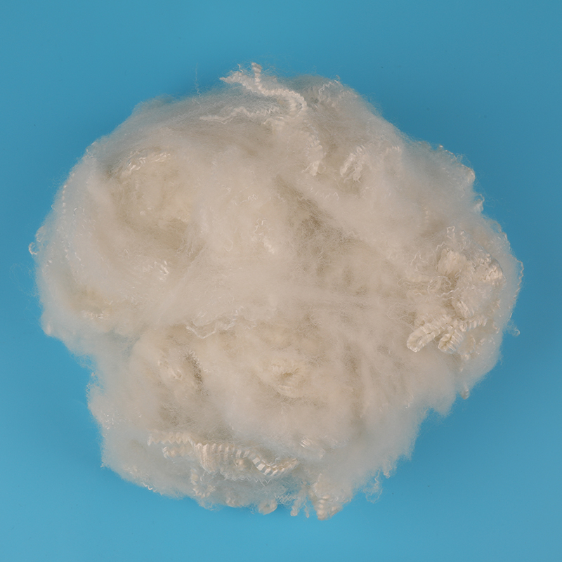 Rå vit Ull Spinning Polyester Stapel Fiber 3D×102mm